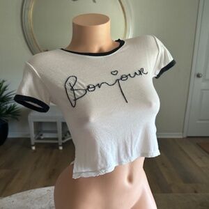 Small women's white crop top